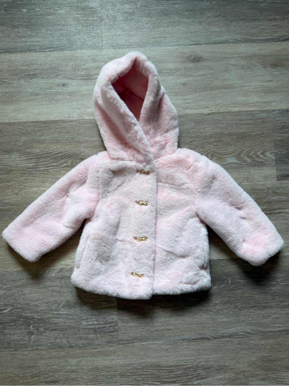 Old Navy. Faux Fur Pink Coat. NWOT. 12-18 mos.